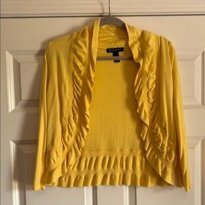 INC International Concepts Yellow Ruffled Shrug